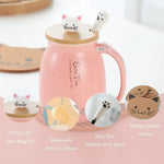 Mug Chat Kawaii & Sobre avec Couvercle - MiaouDéco
