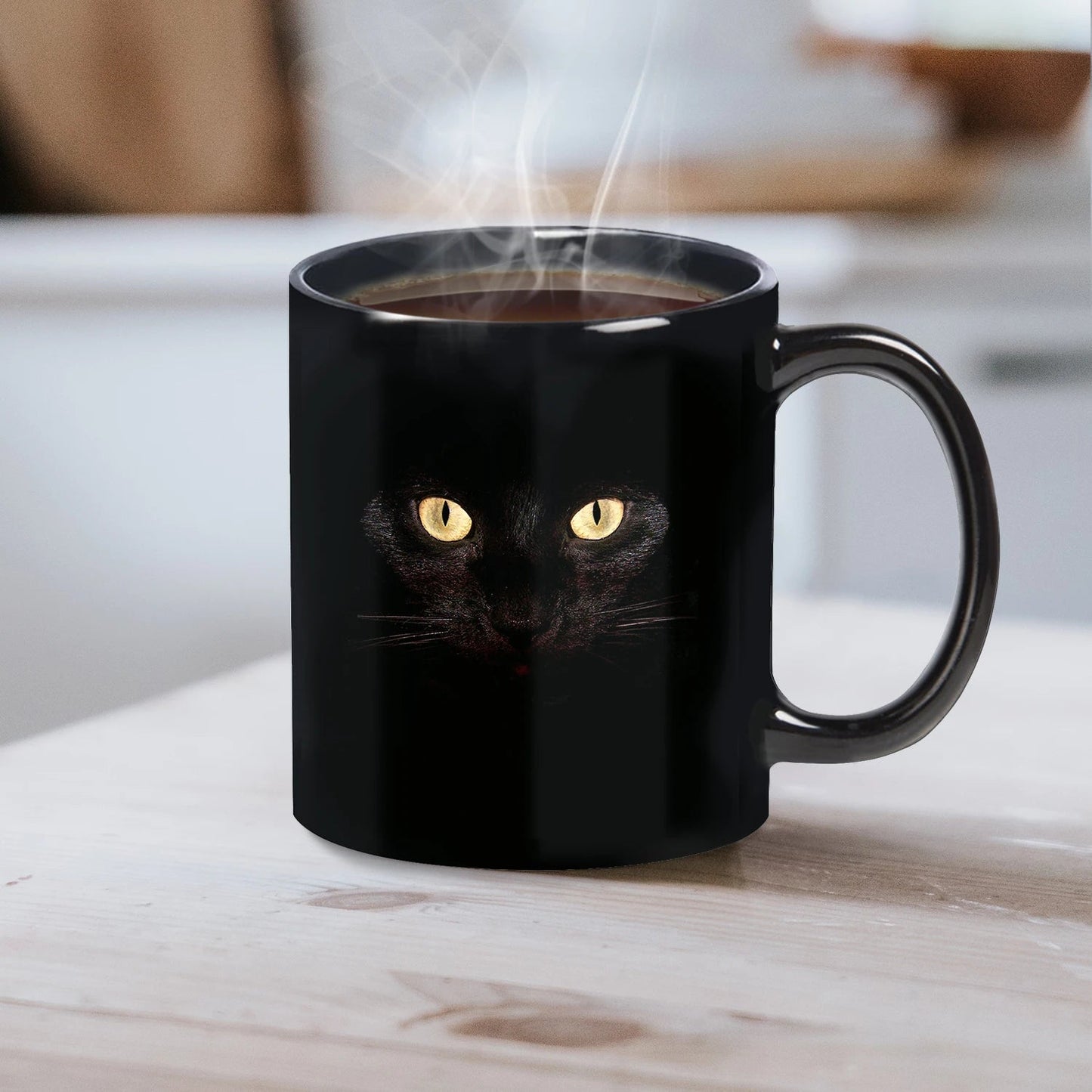 Mug chat noir réaliste