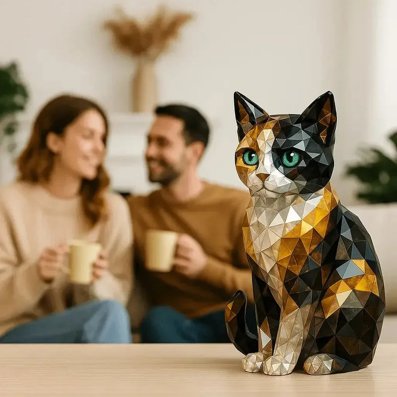 sculpture chat design en crystaux - MiaouDéco
