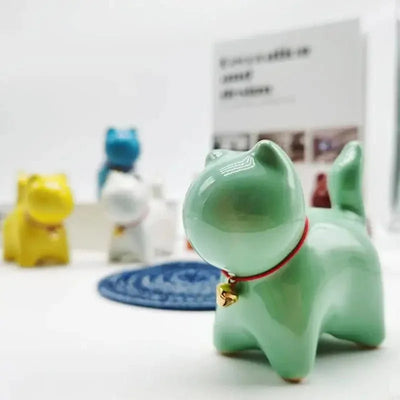 Sculpture chat miniature en céramique