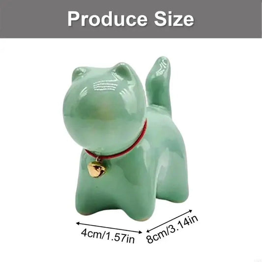 Sculpture chat miniature en céramique