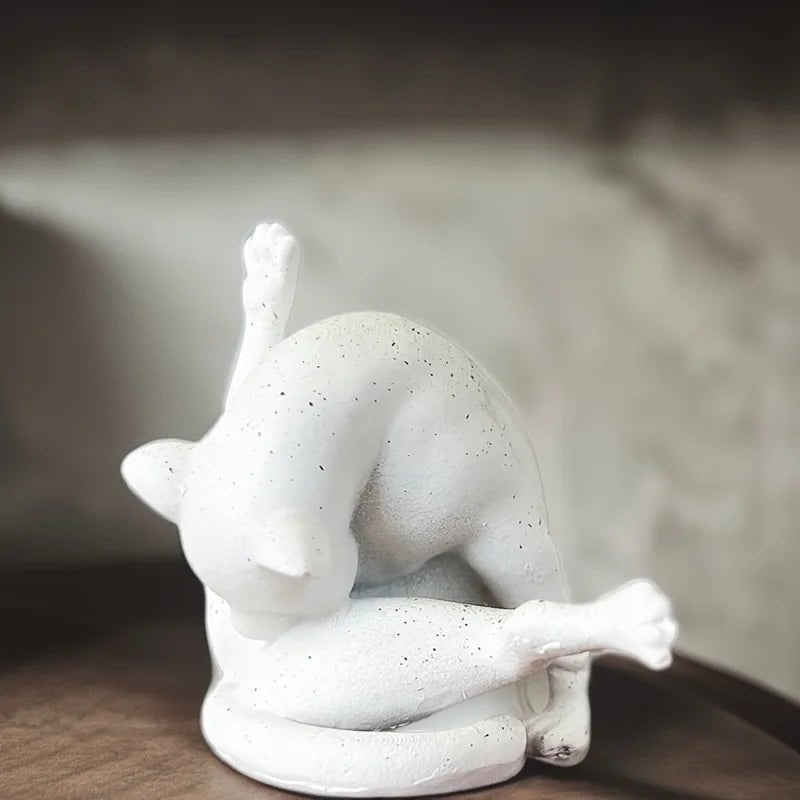Chat en résine miniature