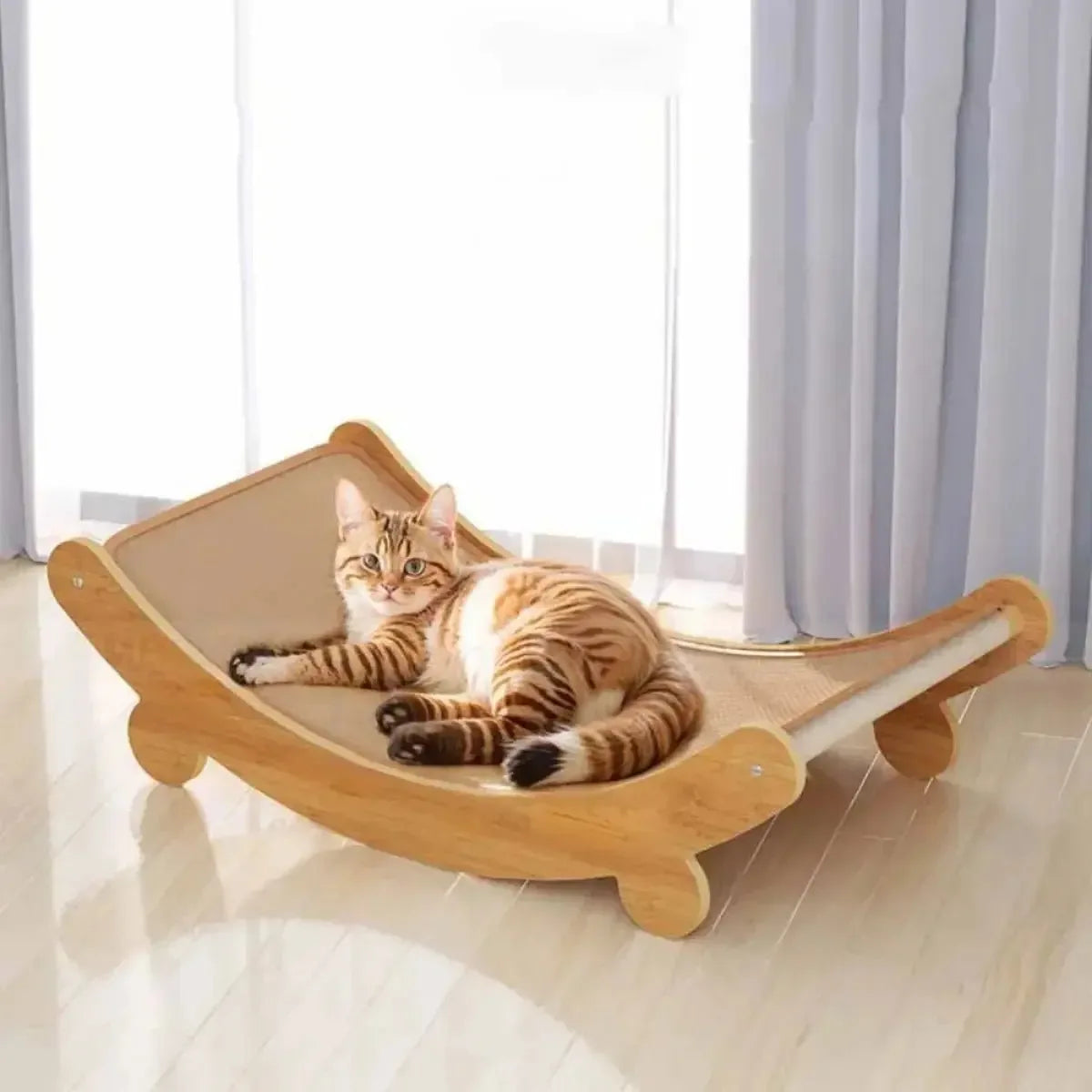 Griffoir Hamac pour Chat en Bois & Sisal - MiaouDéco