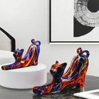 Chat en résine moderne coloré - MiaouDéco