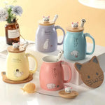 Mug Chat Kawaii & Sobre avec Couvercle - MiaouDéco