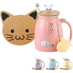 Mug Chat Kawaii & Sobre avec Couvercle - MiaouDéco
