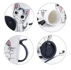 Mug chat avec couvercle avec manche en forme de queue - MiaouDéco