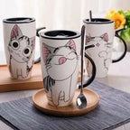 Mug chat avec couvercle avec manche en forme de queue - MiaouDéco