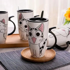 Mug chat avec couvercle avec manche en forme de queue - MiaouDéco