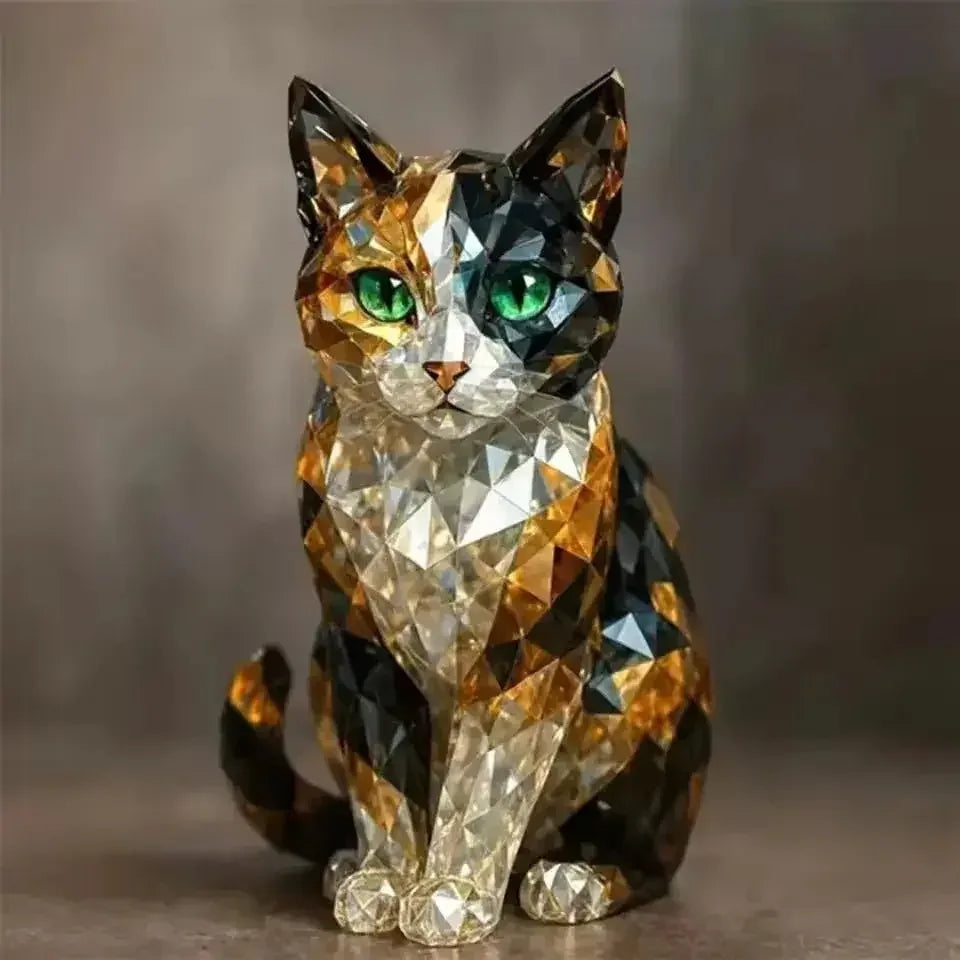 sculpture chat design en crystaux - MiaouDéco