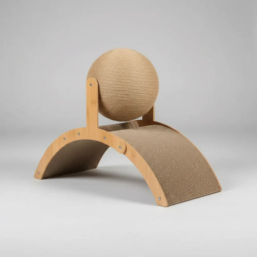 Griffoir Arc avec Balle en Sisal - MiaouDéco