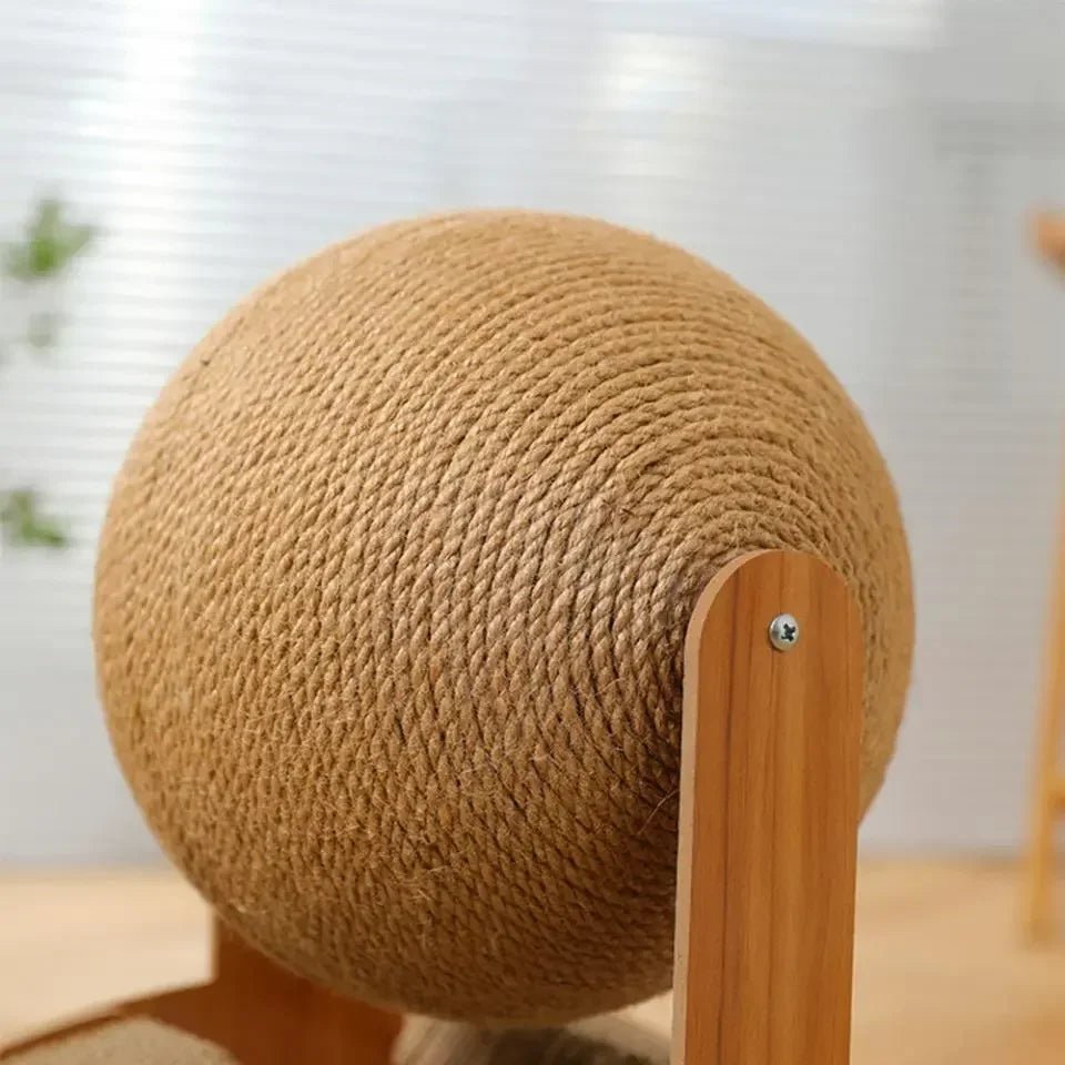 2 In 1 Cat Scratching Ball Wooden Cat Scratcher Sisal Scratch Board Wear-Resistant Grinding Paw Toy Solid Wood Scraper for Cats MiaouDéco