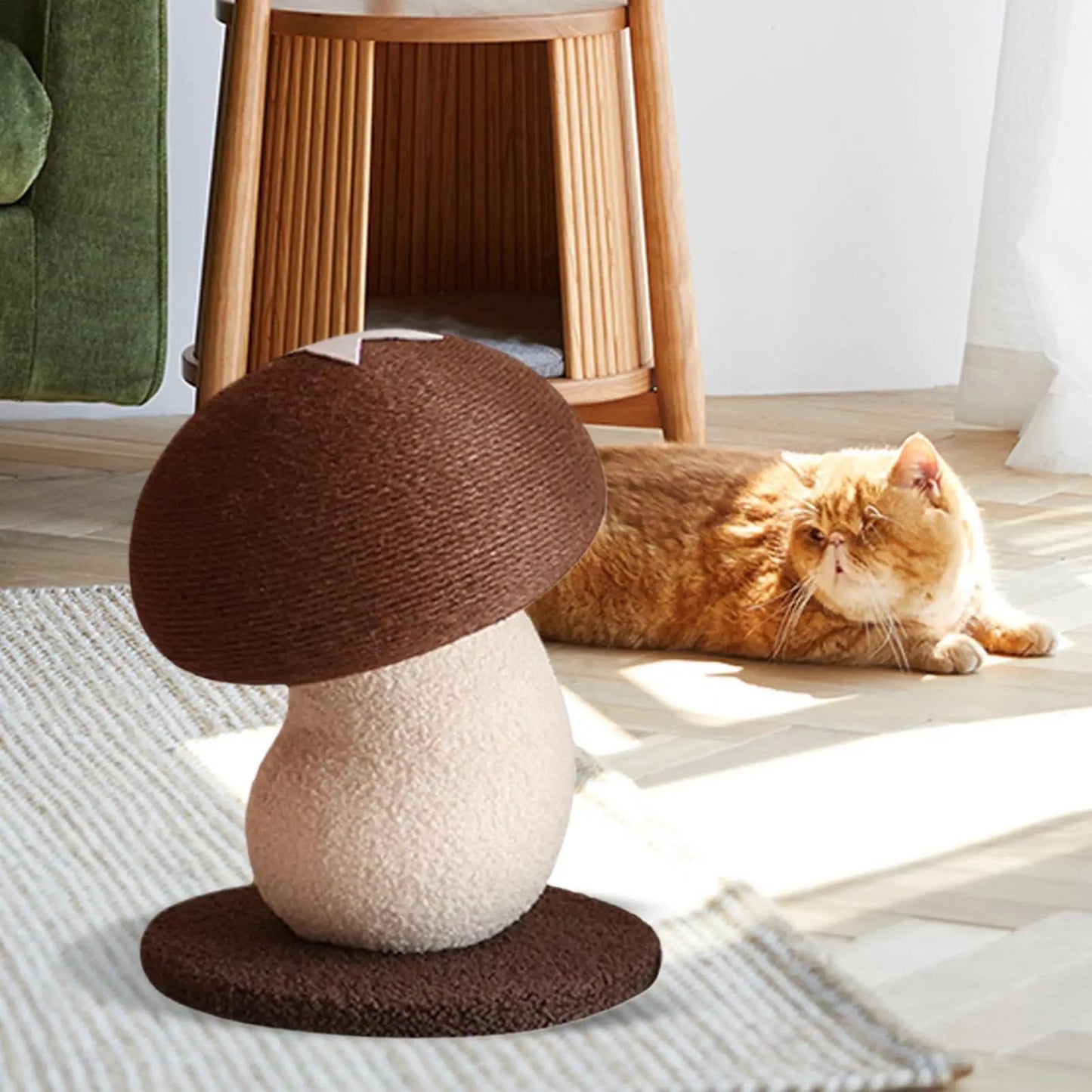 Kitten Scratching Post Mushroom Type Vertical Scratcher Furniture Protector Interactive Toys For Play Area Indoor Behavior MiaouDéco
