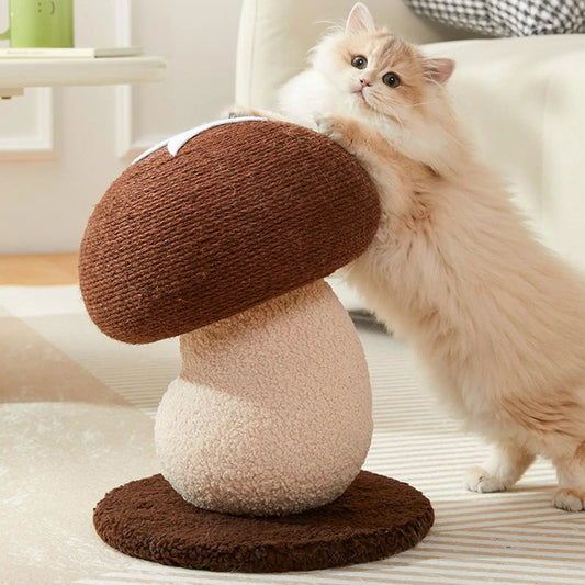 Kitten Scratching Post Mushroom Type Vertical Scratcher Furniture Protector Interactive Toys For Play Area Indoor Behavior MiaouDéco