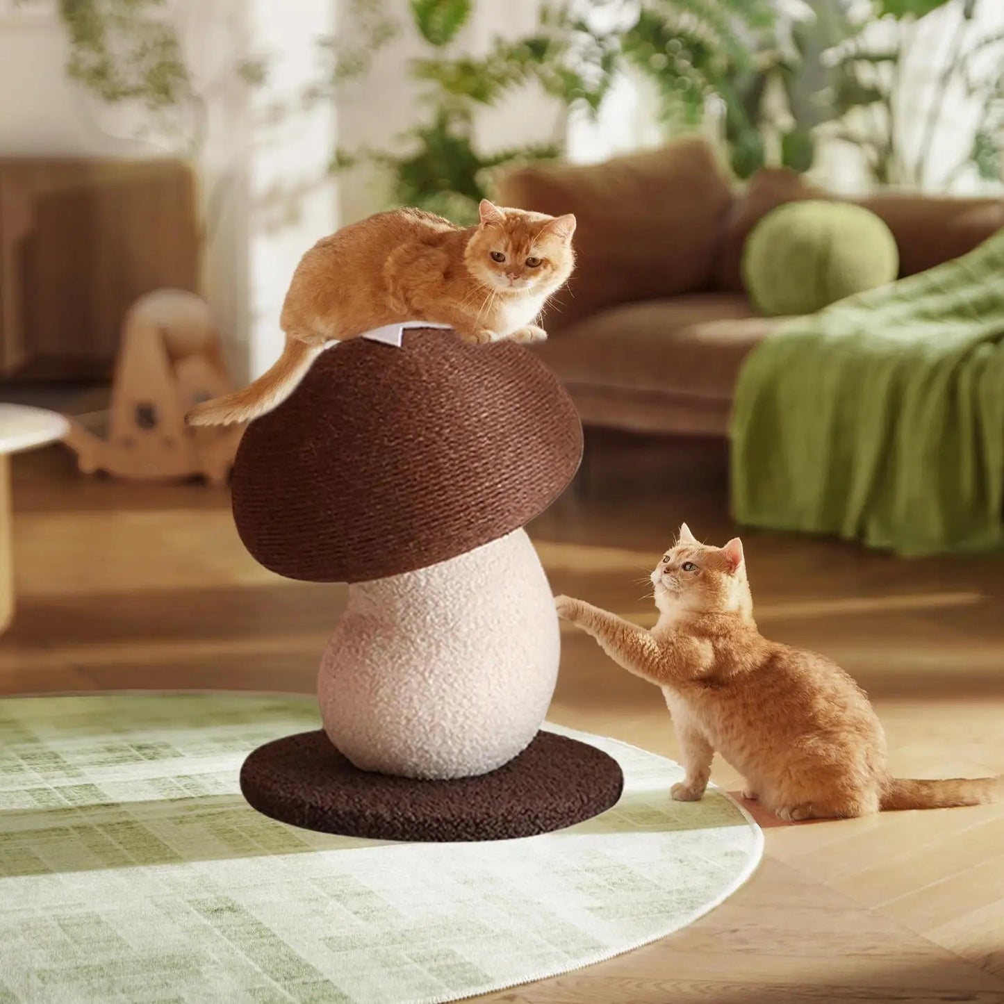 Kitten Scratching Post Mushroom Type Vertical Scratcher Furniture Protector Interactive Toys For Play Area Indoor Behavior MiaouDéco