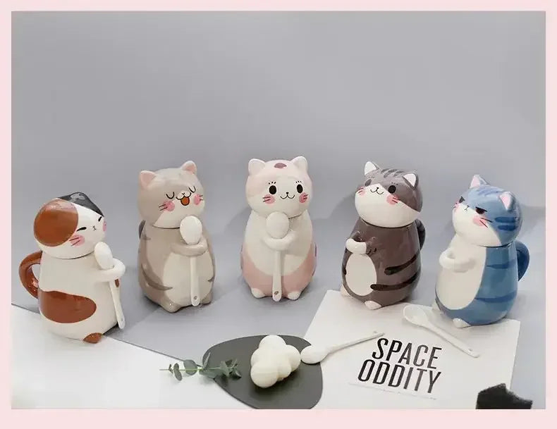Tasse Chat Design en Céramique avec couvercle kawai - MiaouDéco