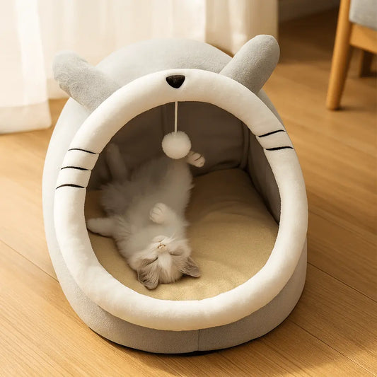 Panier pour chat original en forme d’igloo – Douillet & mignon MiaouDéco
