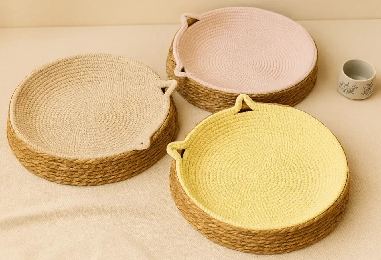 Panier rond pour chat sobre et élégant - MiaouDéco