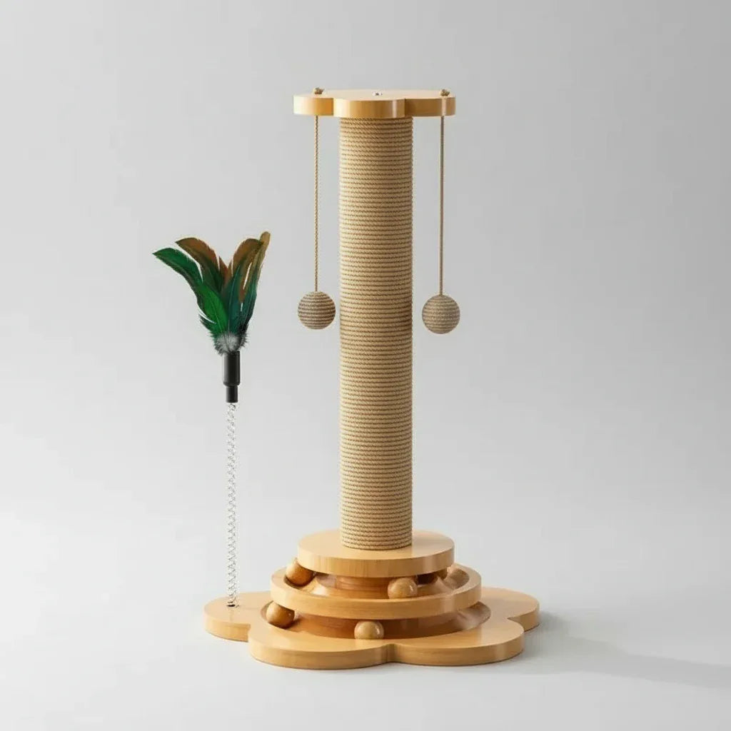 Poteau griffoir en bois - MiaouDéco