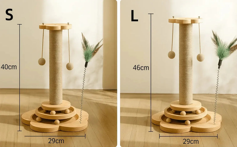 Poteau griffoir en bois - MiaouDéco