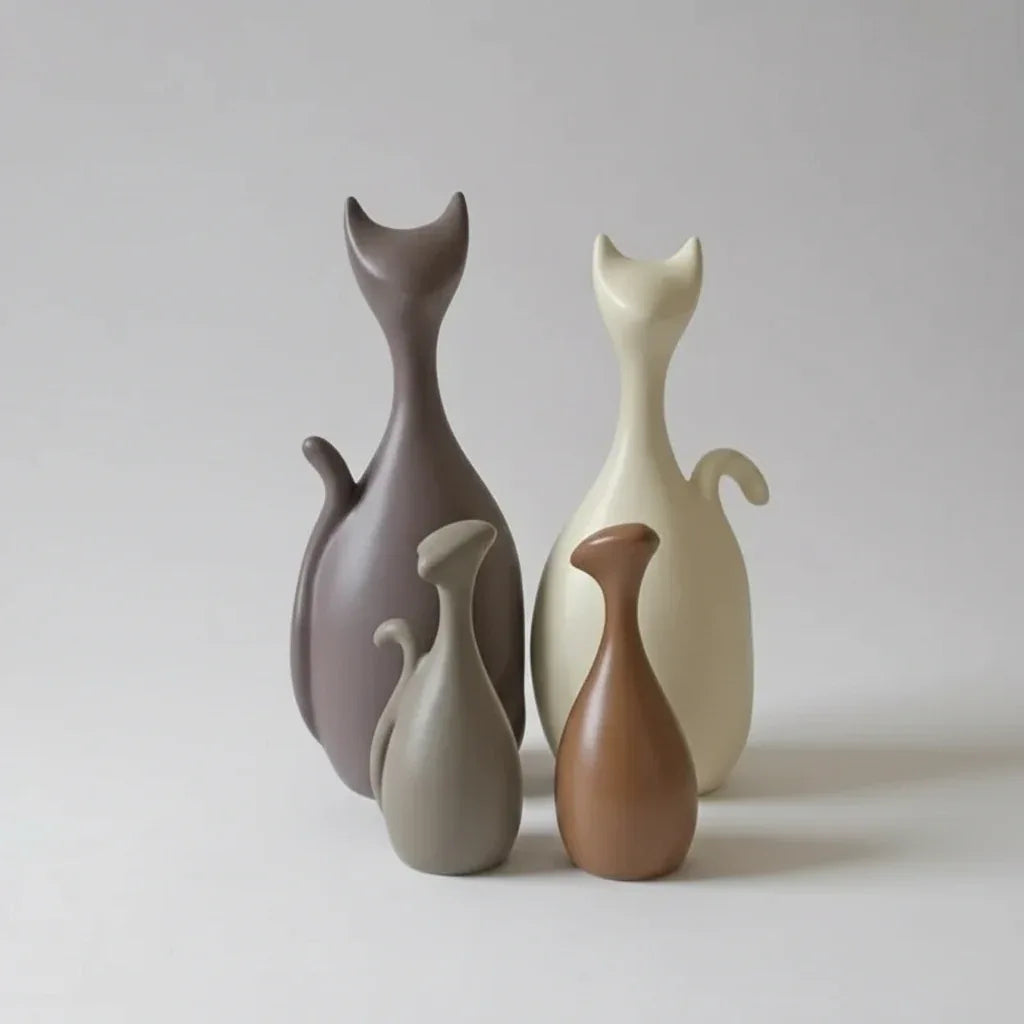 Statue de chat en céramique design et sobre - MiaouDéco