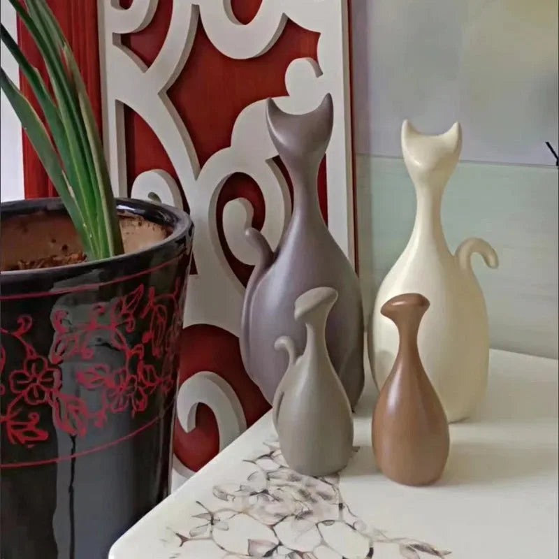 Statue de chat en céramique design et sobre - MiaouDéco