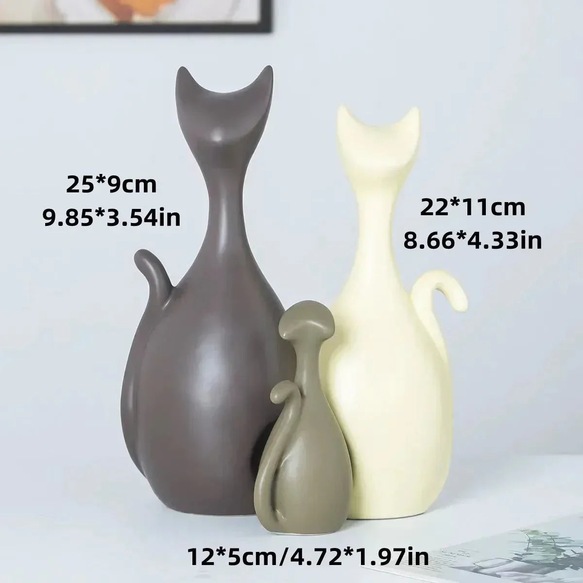 Statue de chat en céramique design et sobre - MiaouDéco