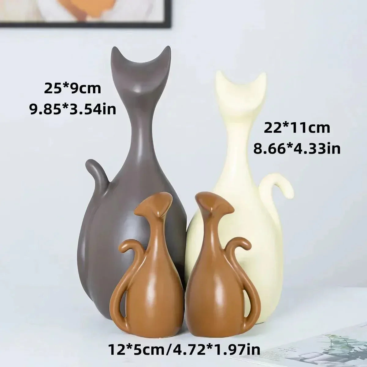 Statue de chat en céramique design et sobre - MiaouDéco