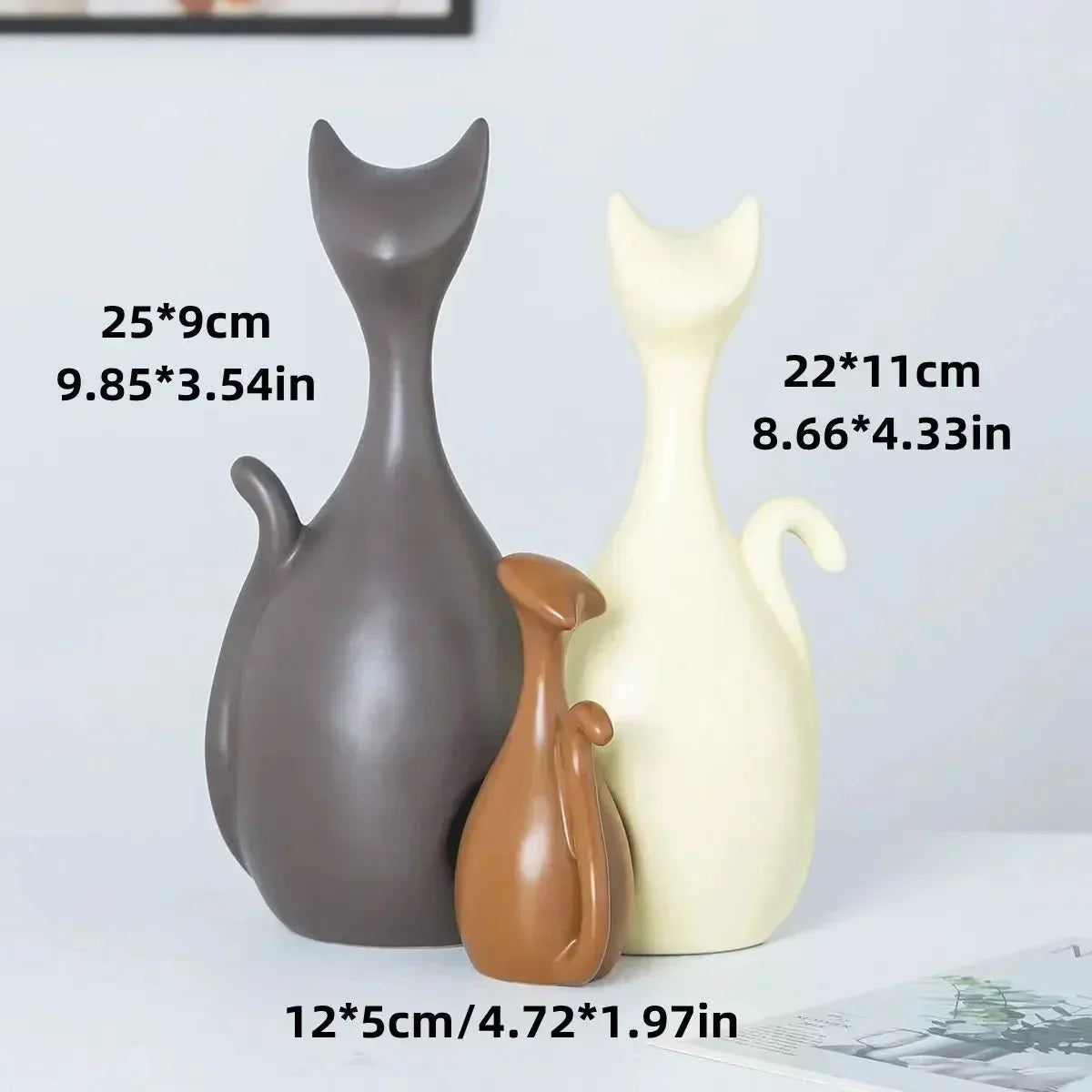 Statue de chat en céramique design et sobre - MiaouDéco