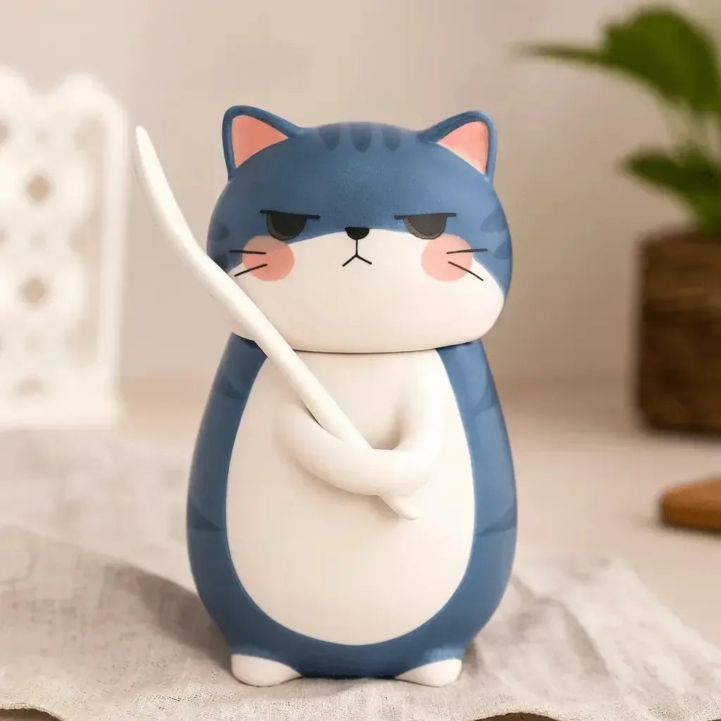 Tasse Chat Design en Céramique avec couvercle kawai - MiaouDéco