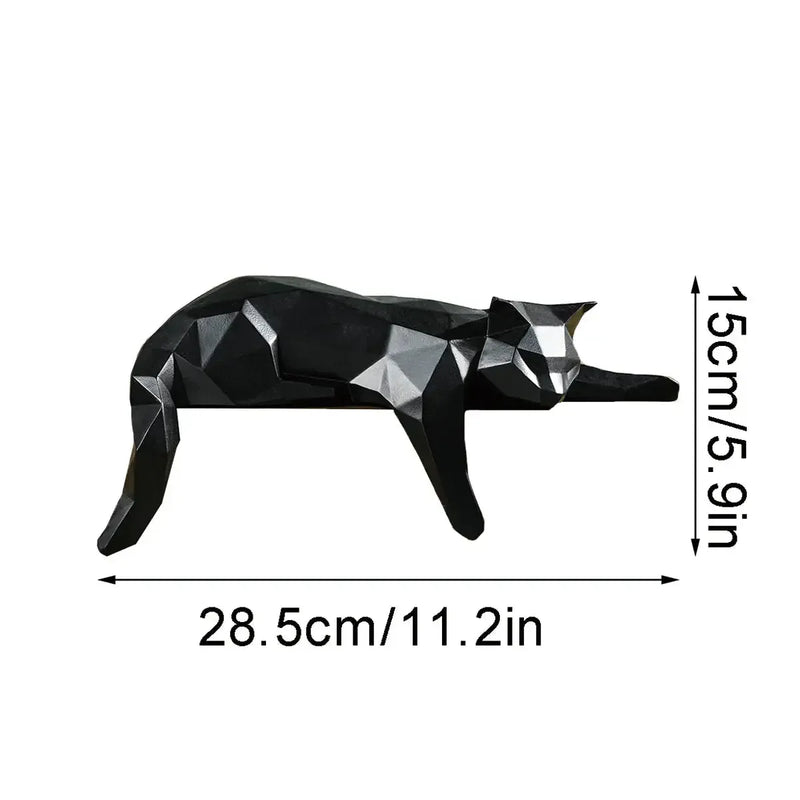 Sculpture de chat allongé moderne - MiaouDéco